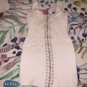 White gold chain body on dress mini